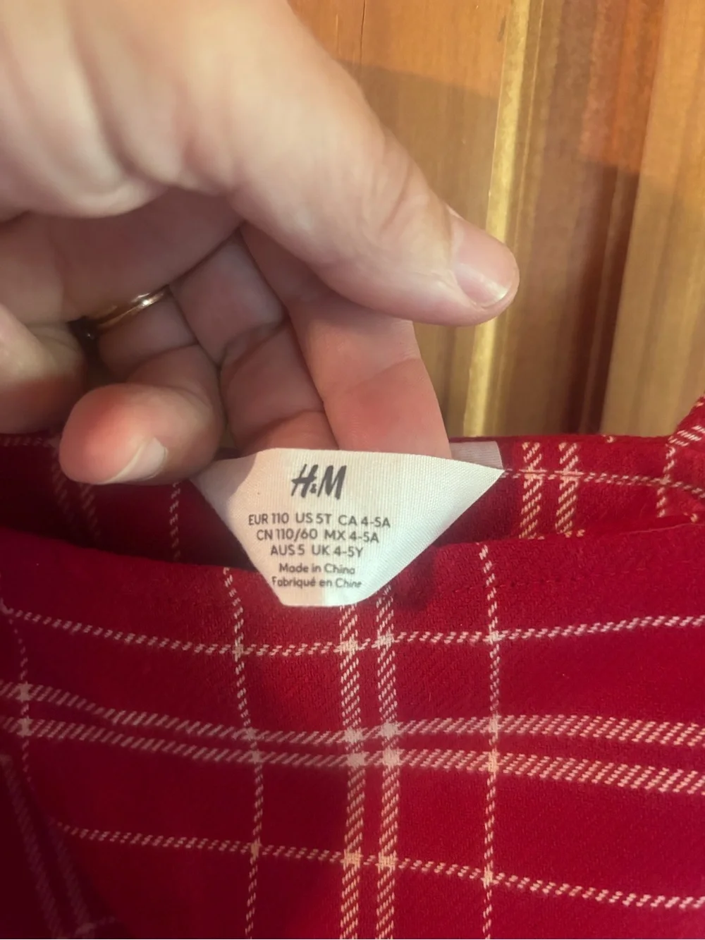 H&M Girls Red Plaid Ruffle Hem Tank Top - Brand Unspecified